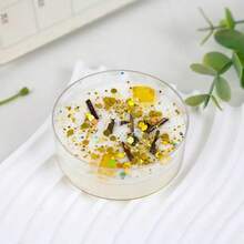 1pc/Box, New Holographic Glitter Crystal Dried Flower Petal Scented Soy Wax Candle, 6 Color Options, Sweet & Milky Fragrance, Suitable For Birthday Gift/Party/Candlelight Dinner/Valentine's Day/Mother's Day/Father's Day/Thanksgiving/Anniversary/Graduation/Commercial Space/Various Romantic Occasions