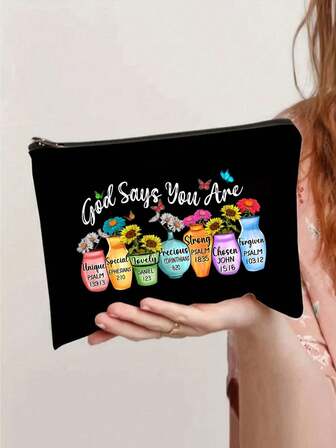 Aesthetic Floral Pattern Travel Makeup Bag, Lightweight Multifunctional Cosmetic Organizer Handbag Bath Shower Wallet Pouch Portable Cosmetics Brush Storage Clutch With Zipper Closure For Lipstick, Brush, Skincare, Mobile Phone, Coin, Small Items Make Up Bag Makeup Pouch Cosmetic Bag Toiletry Bag Wash Bag Travel Essential Cruise Essentials Vacation Essentials For Men Women