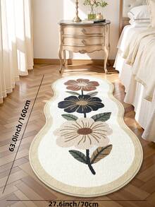 DAJIANG 1 pieza Alfombra de área vintage simple, alfombra pasillo con estampado floral, alfombra de cachemira con patrón de flores y hojas verdes, adecuada para baño, cocina, entrada, pasillo, mesita de noche, sala de estar, dormitorio, alfombra lavable, fácil de limpiar, alfombra de entrada antideslizante, decoración para Navidad, Acción de Gracias, Día de San Valentín, decoración de Navidad, accesorios de baño, decoración de habitación - Multicolor - Ver 4