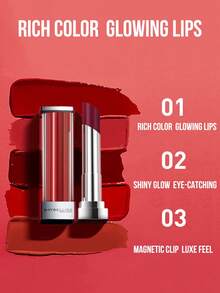 Maybelline LITTLE LIGHT TUBE LIPSTICK #SOR77 Rich Ripe Tomato (3G/0.10OZ), Contain Hyaluronic Acid Hydrating, 1-Swipe Intense Smoky Pink Pigment, Lustrous Glassy Glow (Brightens Complexion), 8H Non知道Clip Luxe Case, Beginner-Friendly 3-Step Application for 3D Plump Lips – Ideal for Daily Sophisticated Makeup - 美寶蓮縱情耀唇膏 SOR70 - 查看 8