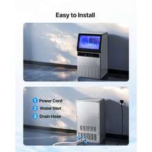 Máquina de hielo comercial de 130 lb/24 h, capacidad de 33 lb, para bar y restaurante - Plateado - Ver 6