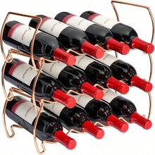 YSorbus 3Tier Stackable Wine Rack Classic Style Wine Racks for Bottles Perfect for Bar Wine Cellar Basement Cabinet Pantry etc Hold 12 Bottles Metal Silver - Cobre - Ver 1