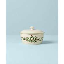 Lenox Holiday ón para salsa con esparcidor, Cazuela cobierta, Ivory, Pequeño, 1(Cazuela cubierta) - Multicolor - Ver 2