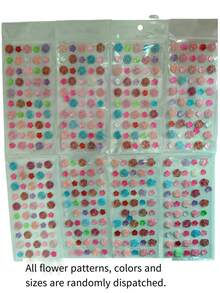 1pc DIY Rose Flower Bindi Sticker, Holographic Self-Adhesive Rhinestone Sticker Suitable For DIY Crafts, Scrapbooking, Notebooks, Laptops, Phones, Water Bottles, Diamond Art Stickers, Fun Designs, High-Quality Decals, Decorative Stickers, Creative Decoration. [Random Style Color, Cardboard May Have Color Difference] [Some Parts Random, May Have Color Difference] - Multicolor - View 12