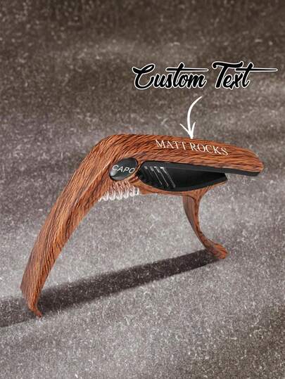 1pc Customized Text Guitar Capo, Personalized Guitar Capo, Music Pick, Guitar Accessories, Suitable For Acoustic Guitar, Electric Guitar And Classical Guitar, Ideal Gift For Valentine's Day, Mother's Day, Father's Day, Birthday, Graduation Ceremony Or Anniversary, Also A Great Wedding Gift For Mom, Dad, Wife, Husband, Girlfriend, Boyfriend