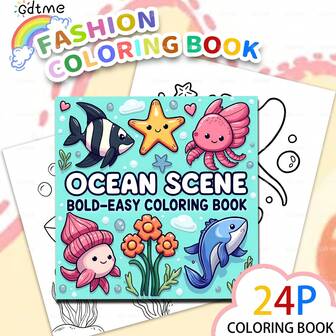 GDTME 1本简约大胆的独立生活主题涂色书，生动的生活场景，适合成人和儿童，印刷清晰，是理想的圣诞节礼物、返校礼物和生日礼物。