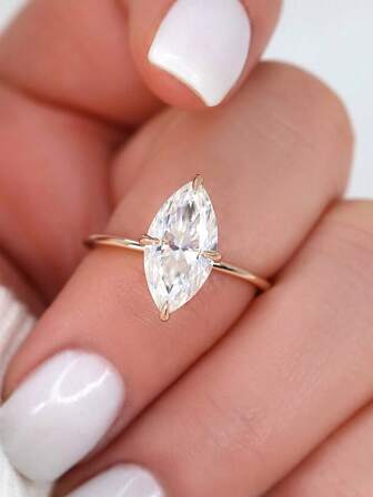 1pc S925 Sterling Silver Elegant Minimalist Single Eye-Shaped Ring, Zirconia Versatile Suitable For Women's Daily Wear, Weddings, Engagements, Festivals, Parties, Jewelry Gift