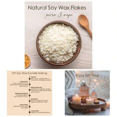 Soy Wax Flakes, Natural Candle Wax, Organic Soy Wax Candle Making From Farm, No Harmless, Additives, And 5 Lb