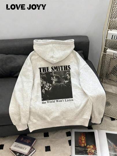 بلوزة هوديي نسائية بشعار LOVE JOYY مطبوع بفضفاضة وواسعة مع جيوب، بلوزة رياضية عصرية متعددة الاستخدامات، مناسبة للاستخدام اليومي والتجمعات والحفلات والأنشطة الخارجية وأوقات متنوعة، مريحة للارتداء، مناسبة للخريف والشتاء