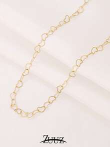 1 pieza Collar de acero inoxidable minimalista y de moda, collar de cadena con forma de corazón para mujer, joyería femenina, regalo para la mejor amiga - collar - Ver 13