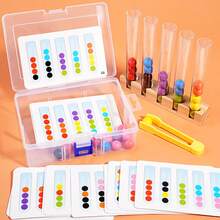 Bộ đồ chơi ghép hạt màu 5 ống cho trẻ em, nhận biết màu sắc, rèn luyện kỹ năng vận động tinh và logic, quà tặng tuyệt vời cho Giáng sinh hoặc sinh nhật cho bé trai và bé gái - Nhiều màu - Xem 2