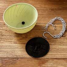 1/2 أصيص زهور معلق بطراز كلاسيكي - أصيص زهور بلاستيكي للخارج، بتصميم بيضاوي مخطط، مع مقبض سلسلة، مثالي لديكور الشرفة والحديقة، ضروري لديكور الحديقة | أصيص زهور معلق زخرفي | أصيص زهور بلاستيكي متين - متعدد الألوان - مشاهدة 9