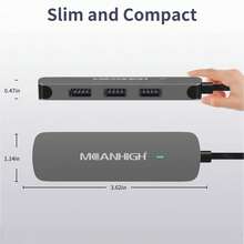 Concentrador USB de 4 puertos, adaptador portátil divisor USB A 3.0 y 2.0 de MEANHIGH para portátiles, miniextensores USB Plug and Play para PC, memorias USB y discos duros externos. - Concentrador - Puerto A - USB 2.0 - Ver 7