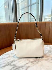 Classic Shoulder Bag In Blocked Signature Canvas Purse Gift For Women Purse And Bags Women Underarm Bag Satchel Bag - trắng - Xem 4