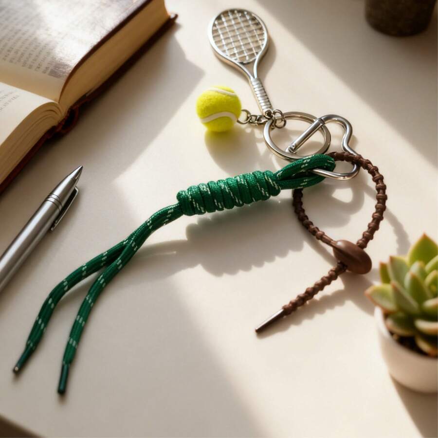 1 st vävt rep basebollväska berlock, elegant nyckelringshänge