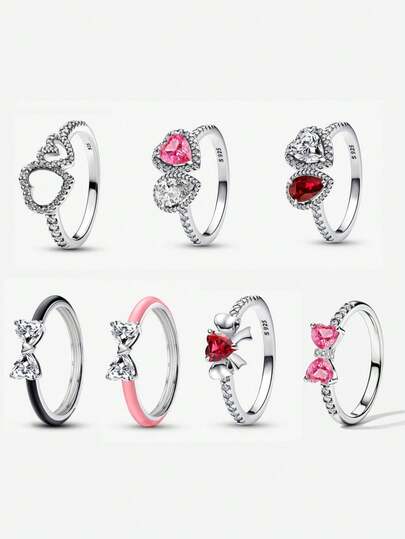 1 Stück S925 linienförmiger, verstellbarer Bandring für Frauen, modischer Schmuck mit Strass als Geschenk für Teenager Mädchen, Freunde, Familie, hochwertiger Schmuck