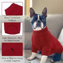 YQueenmore Sueteres para perros pequeños sueteres navideños para perros sueteres de cuello alto de punto grueso ropa de invierno extremadamente suave y calida para mascotas cachorros gatos macho - como en la foto - Ver 3