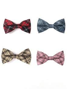1pc Men's Asymmetrical Striped Pattern Clip-On Bow Tie, Suitable For Casual Wear And Parties - Stripe - View 1