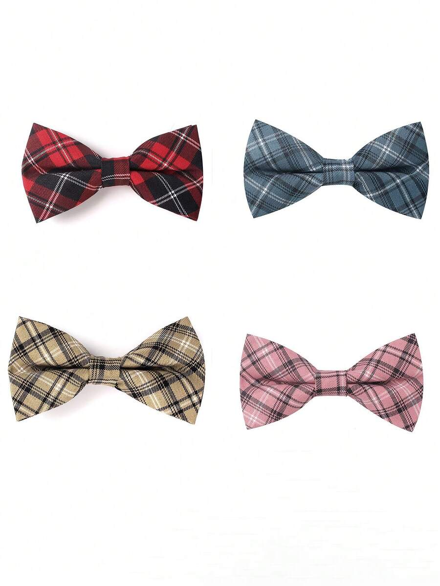 1pc Men's Asymmetrical Striped Pattern Clip-On Bow Tie, Suitable For Casual Wear And Parties - Stripe - View 1