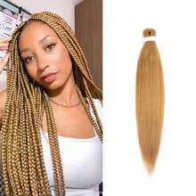 26英寸预拉伸编发，适用于专业编发接发，低温丝滑Yaki纹理卡尼卡隆合成纤维