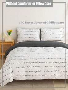 3pcs Bohemian Style Duvet Cover Set Love Letter Pattern (2pcs*Pillowcases,1*Duvet Cover,No Core ) Boho Bedding Set Ultra Soft,Comfortable,Breathable Bedding For All Seasons Perfect For A Cozy And Inviting Bedroom,Dormitory Ideal Gift - White - View 20