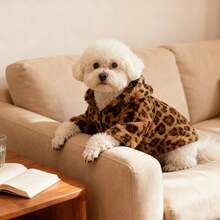 Autumn/Winter Zip-Up Hooded Fluffy Jacket, Fashionable & Cute, Plush Hooded Pet Coat, Warm Zip-Up Sweatshirt For Poodle & Teddy Bear, Outdoor Essential