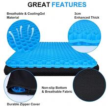 Yimiyaa Gel Seat Cushion, Double Thick Egg Gel Cushion For Pressure Pain Relief, Breathable Wheelchair Cushion Chair Pads For Car Seat Office Chair Blue,Blue - Blue - View 5