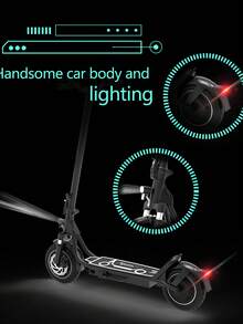Patinete eléctrico plegable para adultos de 400 W, autonomía de 30 a 50 km, velocidad máxima de 30 km/h, batería de 13 Ah, neumáticos sin cámara de 10 pulgadas, capacidad de carga de 265 lb, adecuado para desplazamientos diarios. - Negro - Ver 10