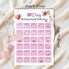 30-Day Couples Challenge Game Cards, Fun Relationship Activity, 30-Day Love Challenge, Date Night Ideas, Valentine's Day Gift, Romantic Gift For Him And Her, Couples Planner Game Cards, Holiday Countdown Calendar Cards - Multicolor Valentine's Day Countdown Calendar - View 5