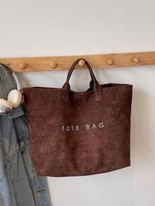 1个BEIKAMU纯色时尚大容量手提包，双提手多功能手提包，适合日常通勤、购物 - 咖啡 - 查看 9