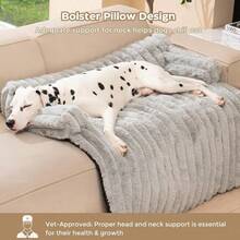 YAvont Cobija de Perro para Sofa Dog Calming Bed Manta Mullida Protector de Mueble con Funda Lavable Extraible y Base Antideslizante para Perros y Gatos M GrisLigero - Gris Ligero+Medium - Ver 2