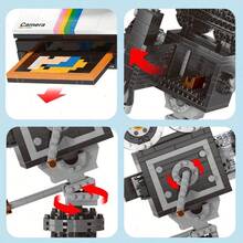 Vintage Camera Shaped Building Block Set, Creative Micro Bead Camera DIY Assembly Model, Suitable For Adults And Teenagers, High Difficulty Building Blocks, Helpful For Concentration, Brain Exercise And Stress Relief, Elegant Decor For Desk, Studio Or Living Space, Ideal Gift For Photography Enthusiasts - Multicolor - View 8