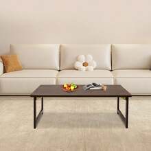 Folding Floor Table, Foldable Coffee Table, Sitting Dining Table 31.5*15.75*11.81in - Walnut Color - View 7