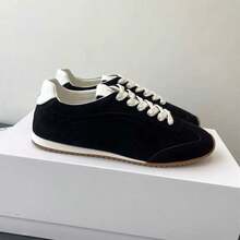 New Retro German Training Shoes Men Genuine Leather Casual Sports Style Shoes Flat Bottom Shoes Thin Sole Board Shoes Women - 杏色 - 查看 5