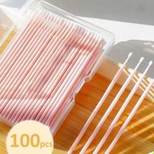 1 Pack Disposable Cleaning Swabs, Small Tip For Eyeliner, Makeup Removal, Eyelash Cleaning - Multicolor - View 4