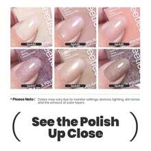 Beetles Nail Polish Set, 6 Colors Nude Nail Polish Kit Shimmer Nude Jelly Pink Champagne Mist Quick Dry Fingernail Polish Gifts For Women Salon DIY Manicure Kit - 米色 - 查看 6