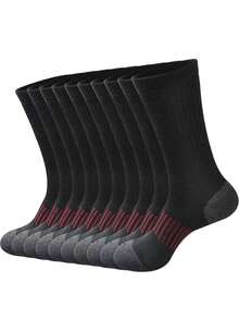 10/5/1 Par de calcetines de tripulación de unicolor para hombres de talla grande, versátiles para deportes y uso casual, resistentes al olor y transpirables, calcetines de tripulación suaves, elásticos y cómodos, aptos para uso diario unisex - Multicolor - Ver 11