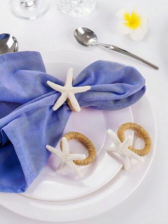 4入組海星裝飾餐巾環