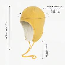Gorro con orejeras para hombre y mujer, moderno, de color liso, cálido, para viajes al aire libre. - Cúrcuma - Ver 8