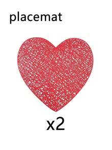 4/2件套心形餐垫，耐热杯垫，防滑桌垫，适用于婚礼、节日、情人节装饰、周年纪念日、厨房、酒店和浪漫家居装饰 - 彩色 - 查看 13