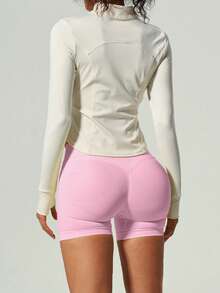 UONNOU Viral High Waist Gym Shorts | Sculpting Butt-Lifting Activewear - Pink - View 8