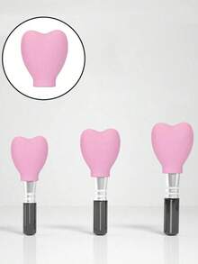 3 Pcs/Set Of Heart-Shaped Silicone Makeup Brush Protective Cover, Dustproof Storage And Protective Cover, Makeup Brush Protective Cover, Makeup Brush Dust Cover, Suitable For Travel, Vacation, Makeup Table, Dormitory, Very Suitable For Women And Gifts For Friends - Multicolor - View 11
