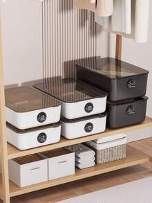 1pc Thickened Fragrance Lingerie Storage Box, Underwear & Socks Organizer, Closet Storage Box, 3-In-1 Wardrobe Intimate Clothing Organizer With Compartments And Lid