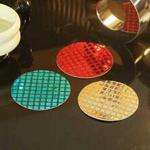 1pc/2pcs/4pcs Valentine's Day Fashionable Mirror Trays, Disco Trays, Ashtray Pads - These Exquisite Trays Are Made Of PVC Material, Washable, Easy To Clean, Wipeable, Anti-Slip, Heat-Resistant, Suitable For Restaurants, Hotels, Nightclubs And Enthusiastic Parties, Festival Decoration Occasions. - Multicolor - View 3