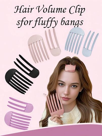 Hair-Lifting Clip Lift Voluminous Root Area Bangs Wind-Shaping Styling Comb For Women And Girls Fine Thin Curly Long Short Hair Forehead Bangs Styling Artifact Hair Curlers Bang Roller For Women And Girls Manual Hair Styling Tool Lazy Person Traceless Hair Clip Mother's Day Gift Gift For Mum Adjustable Length