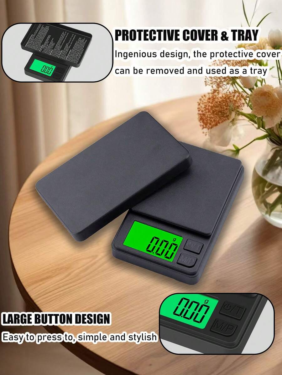 1pc High Precision Portable Jewelry Scale, Mini Digital Scale, Kitchen Scale, Gram Scale, Food & Jewelry Scale, Backlit LCD Display, Suitable For Travel, Kitchen, Cooking, Baking And More. Mini Scale, Baking Scale, Weighing Scale, High Precision Digital Scale, Jewelry Scale, Precise Small Electronic Scale