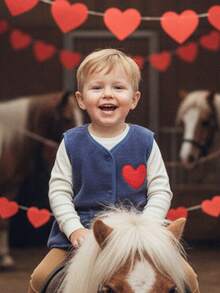 Toddler Boys Fleece Vest Lightweight Long Sleeve Heart Embroidery Button Down Kid Jacket Vest - 藍色 - 查看 6