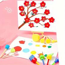 18-Piece Painting Tool Set - Multi-Colored Sponge Brushes, Stamps, Rollers, And Ink Pads For Early Childhood Education, Creative Painting, DIY Crafts, Watercolor Painting, And Calligraphy - A Complete Painting Tool Set Perfect For Parties, Family Painting, And Art Classes.