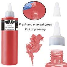 8盎司红色纹身墨水套装，250毫升纯红色纯素纹身用品，适用于勾线、阴影和混合。 - 紅色 - 查看 3