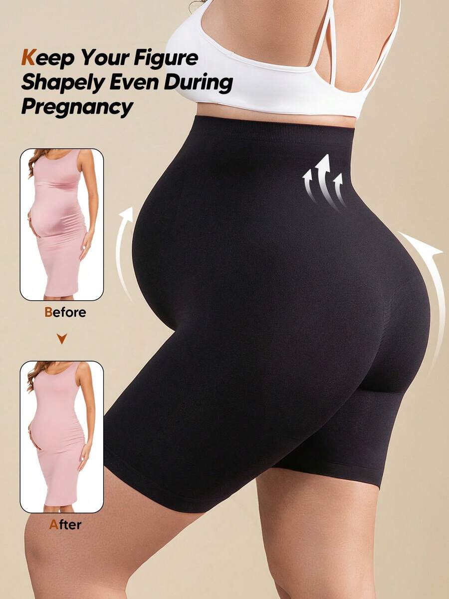 Leggings de maternidad para mujer con alta elasticidad y soporte de 5 puntos para el vientre - Ideal para uso diario - Negro - Ver 1